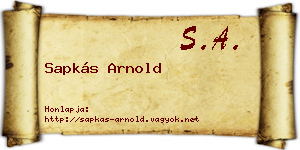 Sapkás Arnold névjegykártya