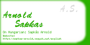 arnold sapkas business card